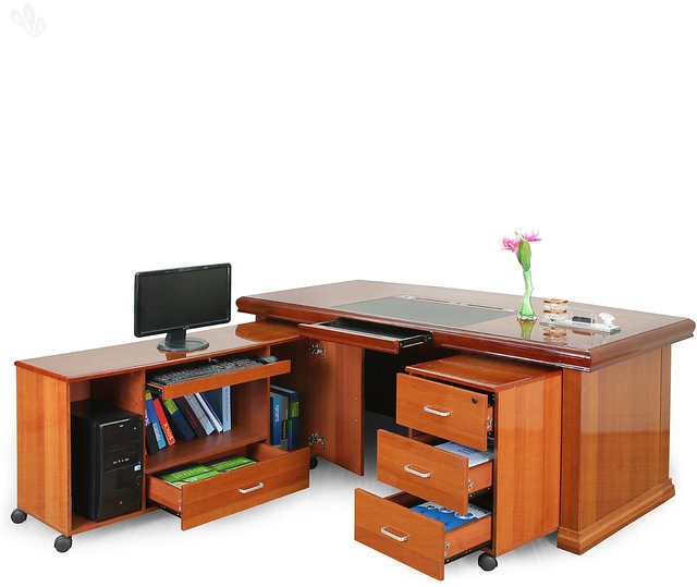 Buy Royal Oak Retro Boss Table With Natural Finish Online @ ₹26000 from ...