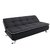 Fabhomedecor - Desso Wooden Frame Sofa Cum Bed With Leatherite Upolstry And Metal Legs - Black