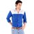 The G Street White And Blue Horizantal Patches Cotton Casual Shirt For Men