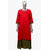 Rumourss A-Line Red Cotton Plain Long Slim Fit Kurtas For Women