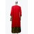 Rumourss A-Line Red Cotton Plain Long Slim Fit Kurtas For Women