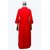 Rumourss A-Line Red Cotton Plain Long Slim Fit Kurtas For Women
