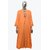 Rumourss A-Line Orange Cotton Plain Long Slim Fit Kurtas For Women