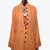 Rumourss A-Line Orange Cotton Plain Long Slim Fit Kurtas For Women
