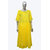 Rumourss A-Line yellow Cotton Printed Long Slim Fit Kurtas For Women