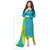 Khushali Embroidered Cotton Dress Material (Sky Blue,Parrot Green)