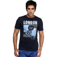 Blue Printed Men T-shirt