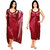 @rk Nating Night Dress Mahroon Color for Ladies