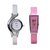 Women Fancy Deginer Multicolor Analog Watch Combo (white Pink)