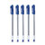 Writeflo Crystal Use and Throw Ball Pen - Pack of 60 (Blue Ink)