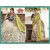 1 Crazy Designer Gold & Green Georgette Embroidered Saree With Blouse