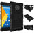 Heartly Flip Kick Stand Spider Hard Dual Rugged Armor Hybrid Bumper Back Case Cover For Yu Yuphoria Yu5010 Dual Sim - Rugged Black