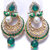 Jewellery Royal Designer Gold Plated  Green Traditional Kundan Earrings