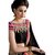 Khushali Fashion Black Georgette Embroidered Saree With Blouse