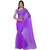 Fabdeal Dark Purple Colored Bright Chiffon Plain Saree