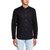 XESSENTIA Mens Casual Linen Blend Shirt in Regular Fit black colour