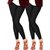 Oviaa Womens Black Colour Ankle Length Cotton Leggings (Pack of Two).