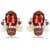 Elegant Wine colour Stone  Pearl Studded Beautiful Earrings