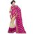 Womens Chiffon Jaquard Saree colour pink