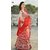 New Designer Fancy Red Georgette Partywear Wedding Saree Sari
