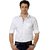 beans berry  Mens Solid Casual White Shirt