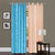 Exclusive Set of 2 Plain Sky Blue + Cream Long Door Curtain