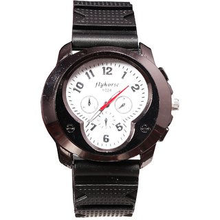 Men Black Flyhorse Party Analog Watches