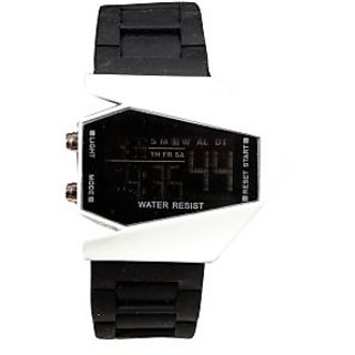 Unisex White Black Dial Black Belt Digital Designer dial Women And Men Watches