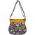 Vivinkaa Black Leaf Canvas Hobo Bag for Women