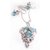 Velamart Fashion Silver Plated Pendent Necklace Jewellery Set with Eartops, Earrings - Blue