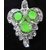 Velamart Fashion Silver Plated Pendent Necklace Jewellery Set with Eartops, Earrings - Green