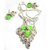 Velamart Fashion Silver Plated Pendent Necklace Jewellery Set with Eartops, Earrings - Green
