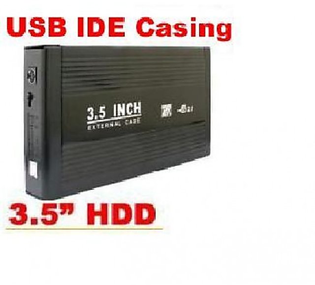 PORTABLE EXTERNAL 3.5 INCH USB TO IDE HDD HARD DISK DRIVE CASE CASING ...