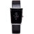 Glory Rectangle Dial Black Pu Strap Womens Quartz Watch