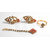 Velamart Fashion Gold Plated AD Necklace Jewellery Set with Eartops / Earrings, Finger Ring, Maang Tikka - RKST-236
