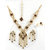 Velamart Fashion Gold Plated AD Necklace Jewellery Set with Eartops/ Earrings, Finger Ring, Maang Tikka-RKST-238