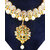 Velamart Fashion Gold Plated AD and Imitation Pearl Necklace Jewellery Set with Pendent, Eartops/ Earrings-DNA-71