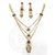Velamart Fashion Gold Plated AD Necklace Jewellery Set with Eartops/ Earrings-RKST- 100