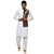 Ethiic Mens White And Blue Designer Linen Waistcoat Pathani