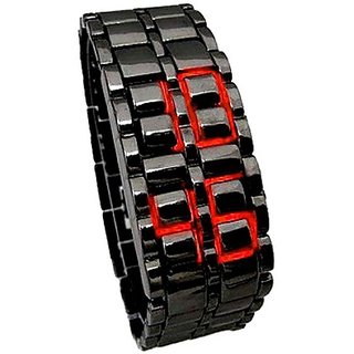 Samurai Led Black Steel Watch - Unisex
