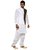 Ethiic Mens White And Blue Designer Linen Waistcoat Pathani