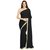 Georgette fabric Black Plain Saree