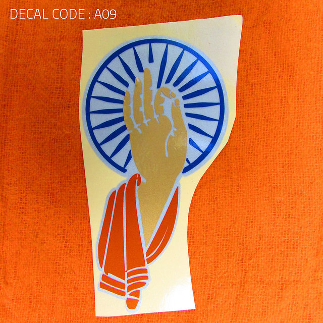 Buy Lord Buddha Vitarka Mudra Multi Colour Radium Decal for Bike and ...