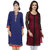 Janasya Multicolor Plain Cotton Stitched Kurti