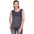 LAHEMS Blue Printed Casual Printed Sleeveless Top