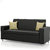 Comfort Couch Fully Upholstered Three-Seater Sofa - Premium Florence Black