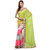 Neon Green  White  Salmon Faux Georgette Half Saree