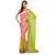 Neon Green  Pink Faux Georgette Half Saree