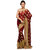 Maroon Faux Georgette  Faux Chiffon Half Half Saree