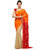 Red  Orange viscose  Faux Chiffon Half Half Saree